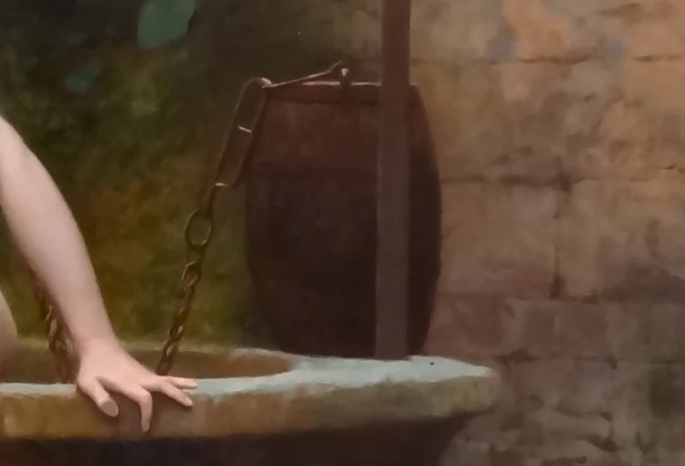 Detail of Jean-Léon Gérôme's "Truth Coming Out of Her Well."